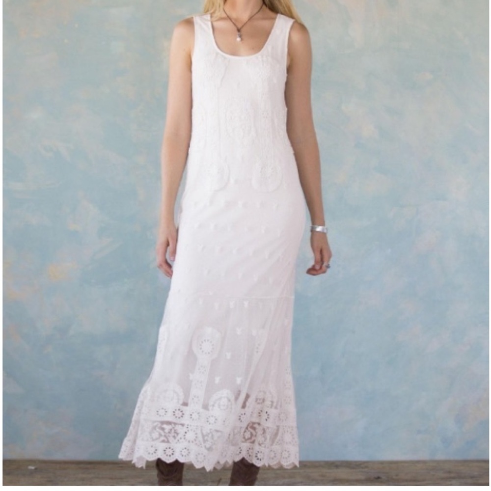 SUNDANCE Anthropologie Gracious Days Embroidered Maxi Dress